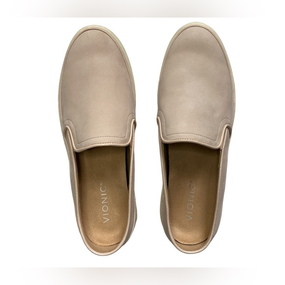 Vionic Effortless Pink Nubuck Leather Slip On Sneaker Mules Slides women Sz 8.5 - Picture 2 of 8